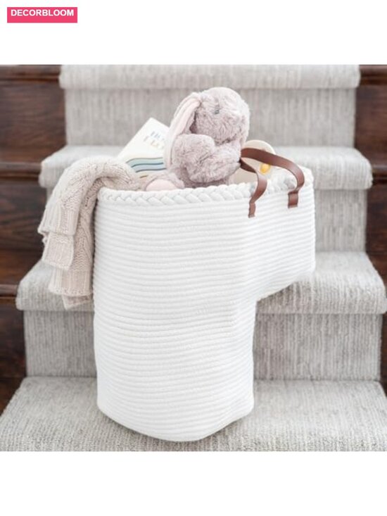 Other - Stair Basket Cotton Rope Storage Laundry Organizer with Handles